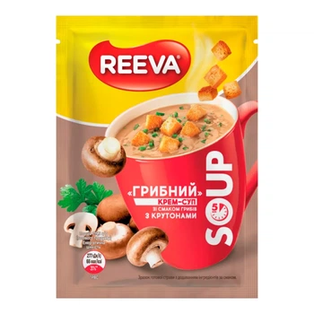 Крем-суп Reeva зі смаком грибів з крутонами 15.5 г