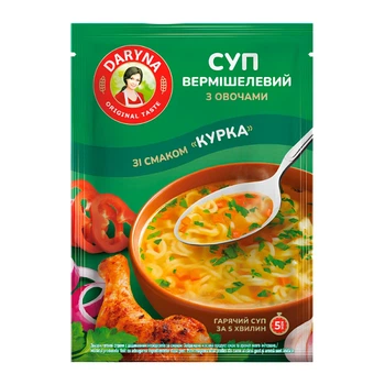 Суп DARYNA вермішелевий зі смаком «Курка» з овочами 18 г