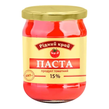 Томатна паста Рідний Край 15% 485 г