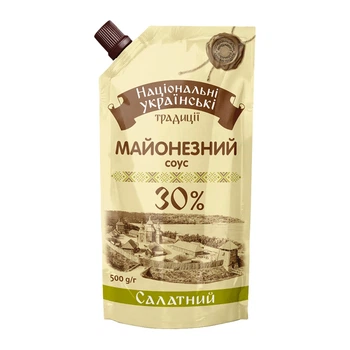 Майонезний соус Національні Українські Традиції Салатний 30% 500 г