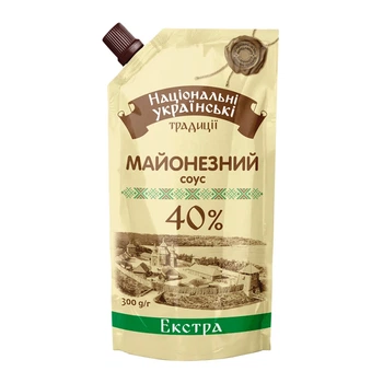 Майонезний соус Національні Українські Традиції Екстра 40% 300 г