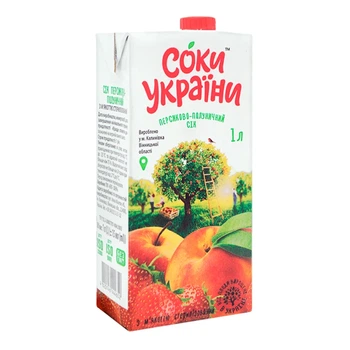 Сік Соки України Персиково-полуничний з м'якоттю 1 л