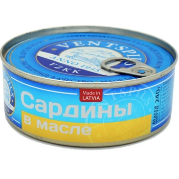 Сардина Ventspils в олії ключ 240 г