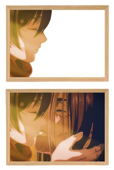 Светильник картина Атака титанов Микаса и Эрен Attack on Titan Mikasa & Eren 14 х 21 см NL3D ME AOT BIG 01