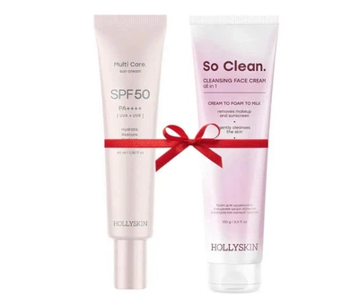 Солнцезащитный крем Hollyskin Multi Care SPF 50 40 мл + Очищающий крем So Clean 40 мл HOLLYSKIN