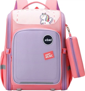 Шкільний рюкзак Lean Toys Єдиноріг з пеналом Рожевий 39 x 27 x 20 см 21 л (5905991043621)
