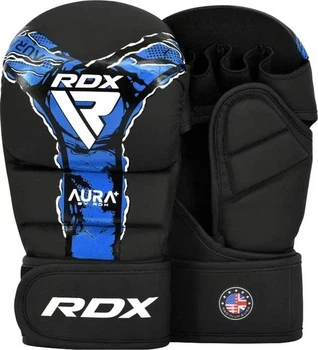 Тренувальні рукавиці RDX GRAPPLING GLOVES SHOOTER NEW AURA F17 Чорний, Синій L (GSR-F17BU L)