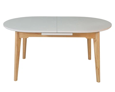 Раскладной обеденный стол ALBERTO CERAMIC 160(200) × 90, бежевый матовый / дерево Intarsio