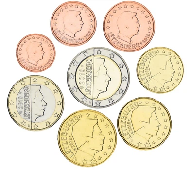 Набор монет Люксембург набор из 8 монет евро 2019 UNC 1, 2, 5, 10, 20, 50 евроцентов, 1, 2 евро