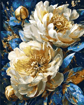 Картина по номерам Origami Королевские пионы с красками металлик 40х50 см (LW 31470-01)