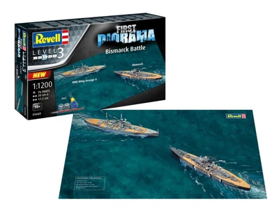 Стартовий набір 1:1200 корабель Bismarck Battle - First Diorama Set Revell 05668