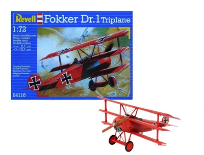 Подарунковий набір з клеєм та фарбами 1:72 літак Fokker Dr.1 Revell 74116