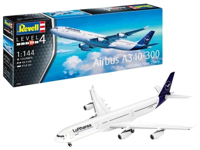Збірна модель 1:144 літак Airbus A340-300 “Lufthansa" New Livery Revell 03803