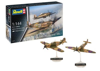 Збірна модель 1:144 літак Supermarine Spitfire Mk.Ia & Hawker Hurricane Mk.I Revell 03771