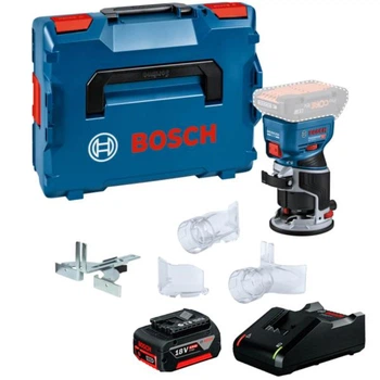 Аккумуляторный фрезер Bosch GKF 18V-8 Professional, акб 4 Ah, з/у GAL 18V-40, кейс L-Boxx 136 (06016C2001+1600A01B9Y)