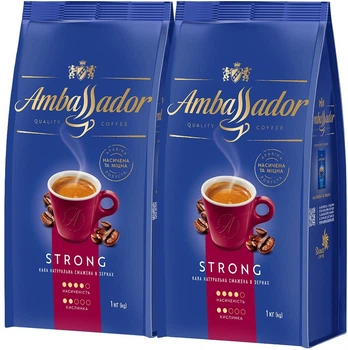 Набір кави в зернах Ambassador Strong 500 г х 2 шт (8720254649276)