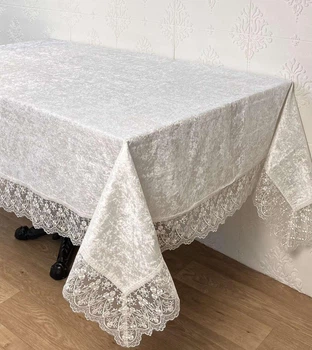 Скатертина Велюр Acme Tekstil 160x220 Elisa Krem PVS