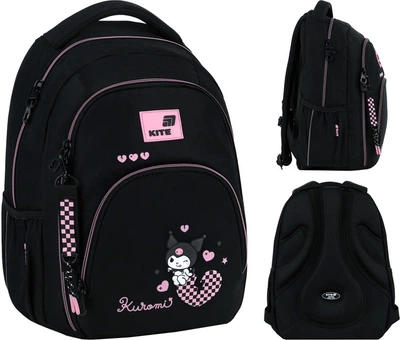 Рюкзак ортопедический Kite Education teens Kuromi 42x32x13 см 19.5 л Черный (HK26-905M)