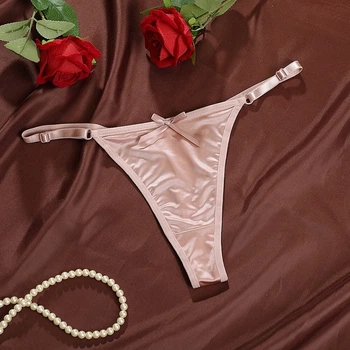 Жіночі трусики стрінги з регуляторами та бантиком Honey Fashion Accessories S/M пудровий (2-113)
