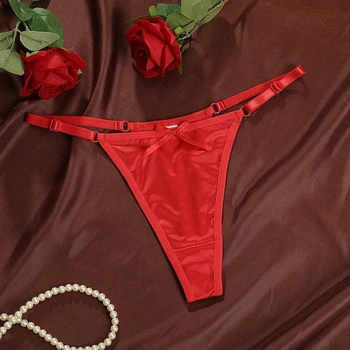 Жіночі трусики стрінги з регуляторами та бантиком Honey Fashion Accessories S/M червоний (2-113)