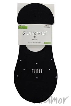Сліди жіночі бавовняні зі стразами Aura.Via NDDX3869 Silky Feel 35-38 Чорні