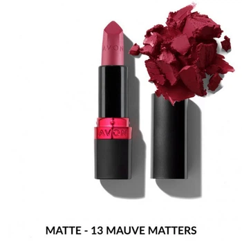 Зволожувальна матова губна помада Avon «Ультра» відтінок Ліловий (mauve matters) 3.6 г