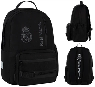 Рюкзак для младшей школы Kite Education teens FC Real Madrid 41x28x11 см 12.5 л Черный (RL26-949M)