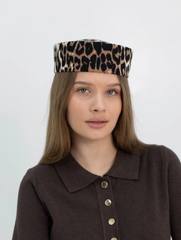 Шляпа таблетка коттоновая D.Hats принт леопард