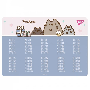 Подложка на стол таблица умножения Pusheen фиолетовая YES 492324