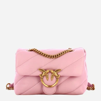 Сумка крос-боді жіноча з натуральної шкіри маленька Pinko Love Puff Mini 100039A0F2 P26Q Рожева (800070357054)