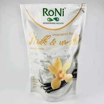 Крем-мило RoNi Milk & Vanilla з гліцерином, дой-пак, 450 г