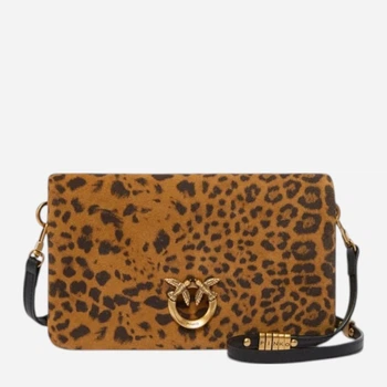 Torebka crossbody damska ze skóry naturalnej mała Pinko Click Soft Horizontal Mini 106023A32A M35Q Brązowa (800070357037)