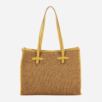 Сумка-шопер жіноча з натуральної шкіри велика Iuntoo Adria 13200 2AY Жовта (800070358128)