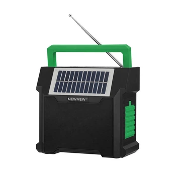 Портативная колонка с фонарем NEWVEW NV-9153 Solar Panel/BT/USB/TF/FM Green