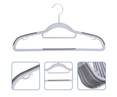 Набор вешалок пластиковых с антискользящими насадками 10 шт