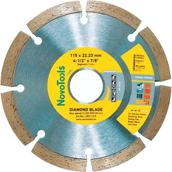 Алмазний диск 115 7х22,23 Standard сегмент NovoTools (017408)