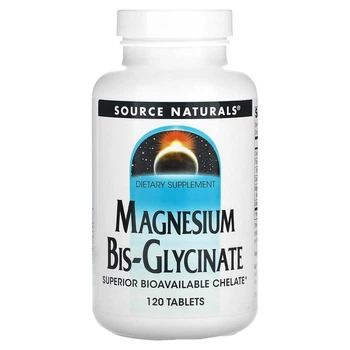 Бис-глицинат магния Source Naturals (Magnesium Bis-glycinate) 120 таблеток SNS02132