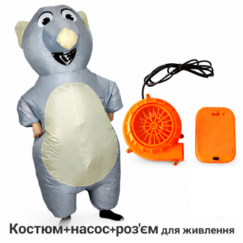 Надувной костюм Мышь Крыса карнавальный взрослый Смешной костюм мыши надувной для вечеринки, праздника, аниматора