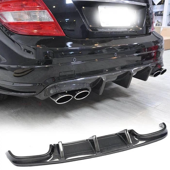 Диффузор заднего бампера V2 (для AMG SD 2008-2011, Карбон) для Mercedes C-class W204