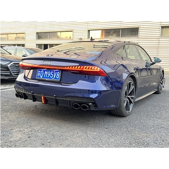 Задний диффузор с насадками на выхлоп S-Style для Ауди A7 2018- гг