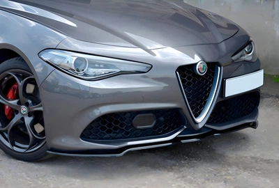 Передний лип-спойлер DPT (2016-2019, Черный Глянец) для Alfa Romeo Giulia