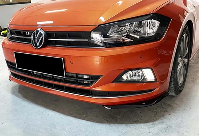 Передний лип DPT V-2 (Черный Глянец) для Volkswagen Polo 2017- гг