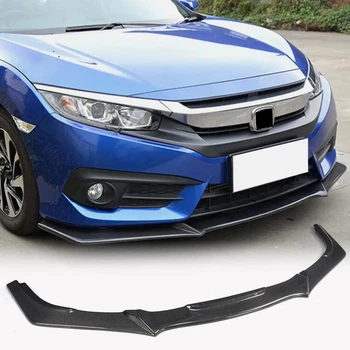 Передний Бампер Лип Спойлер (Карбон) для Honda Civic Sedan X 2016-2021 гг