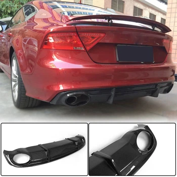 Диффузор заднего бампера V3 (для S-Line, 2010-2014, Карбон) для Ауди A7