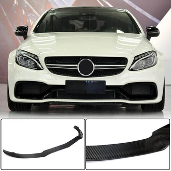 Передний лип-спойлер V3 на бампер (Купе/Кабриолет C63 AMG 2015-2019, Карбон) для Mercedes C-сlass W205