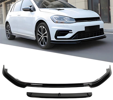 Передний сплиттер DPT V-5 (для R / R-Line HB, 2017-2019, черный глянец) для Volkswagen Golf 7/E-Golf