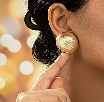 Женские сережки "Полусферы" 3см jewelry Золотистые