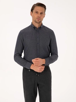 Рубашка хлопковая мужская Pierre Cardin G021GL004-000-2353464(lacivert) XL Темно-синяя (8683859385157)