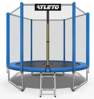 Батут детский Atleto синий с защитной сеткой и лестницей 183 см (76-167-42400454)