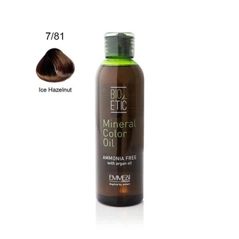 Олійна фарба для волосся без аміаку Emmebi Bio Etic Mineral Color Oil 7/81 Холодний лісовий горіх 150 мл